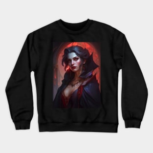 Beautiful Seductive Vampire Lady Crewneck Sweatshirt